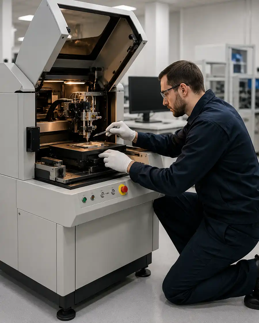 Проверка подержанной установки Wire Bonder перед поставкой